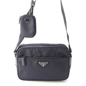 Prada Re Triangle Logo Camera Bag Shoulder Bag Navy Blue